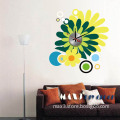 Flower Shape Wall Sticker Combine with Wall Clock Wall Sticker Clock Slient Movement Wall Clock